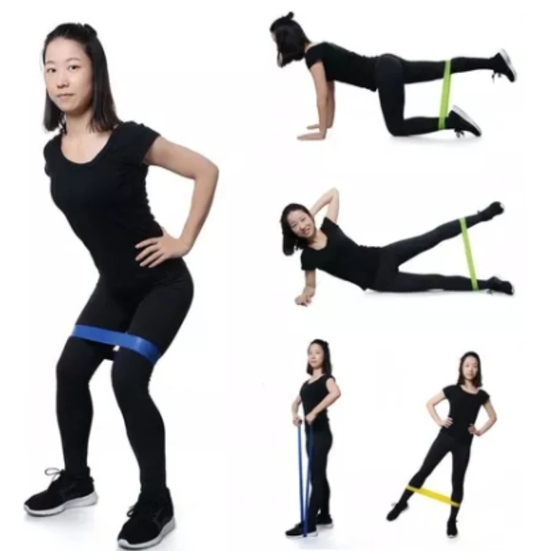 Kit 5 Faixas Elásticas Band Fisioterapia Multifuncional Crossfit - Imagem 3