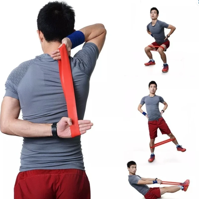 Kit 5 Faixas Elásticas Band Fisioterapia Multifuncional Crossfit - Imagem 4