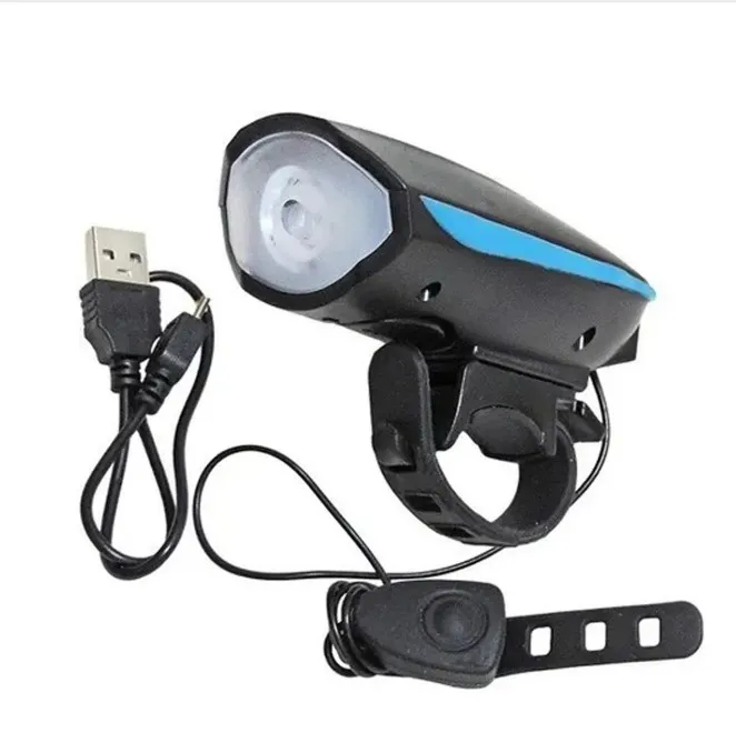 Farol Bike Recarregável Com Buzina Mais Sinalizador Traseiro - Imagem 11