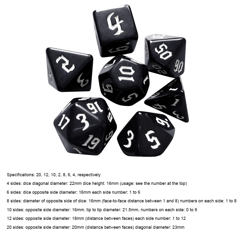 Dados 7 Peças d4 d6 d8 d10 d12 - Imagem 33
