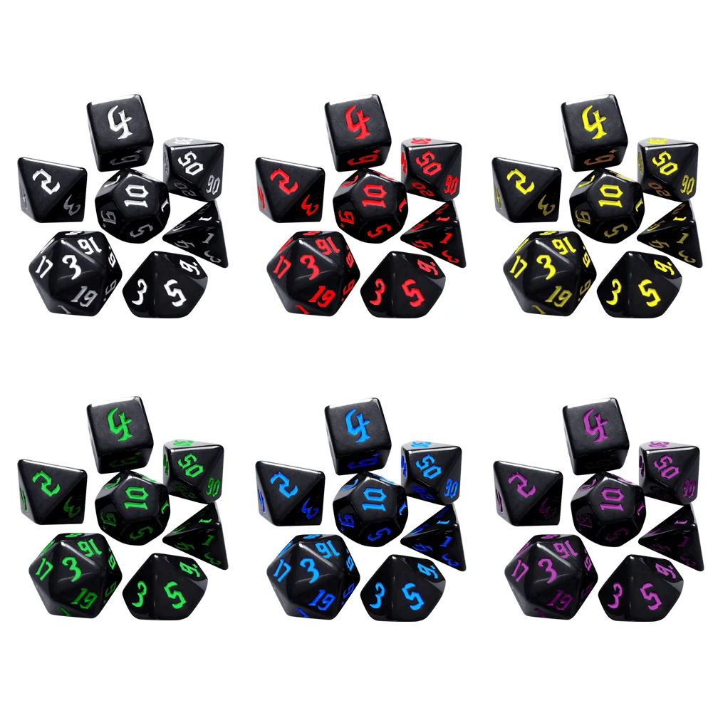 Dados 7 Peças d4 d6 d8 d10 d12 - Imagem 11