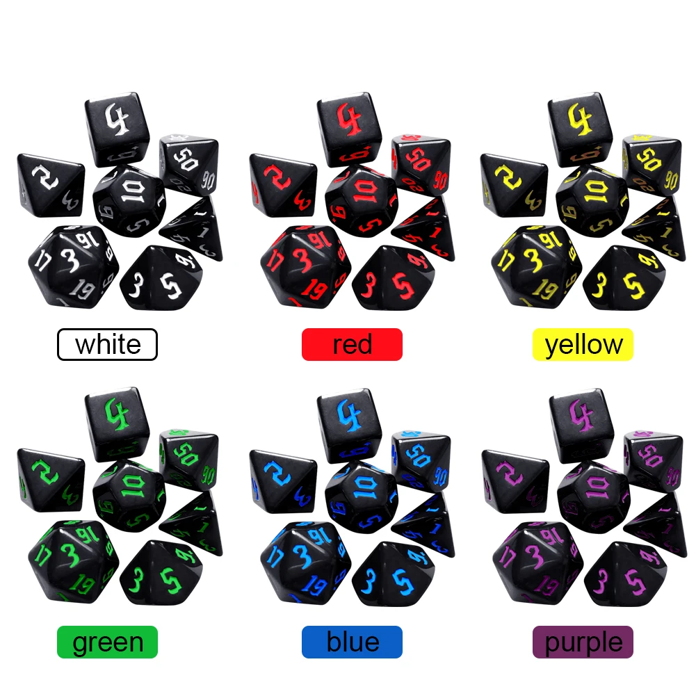 Dados 7 Peças d4 d6 d8 d10 d12 - Imagem 6
