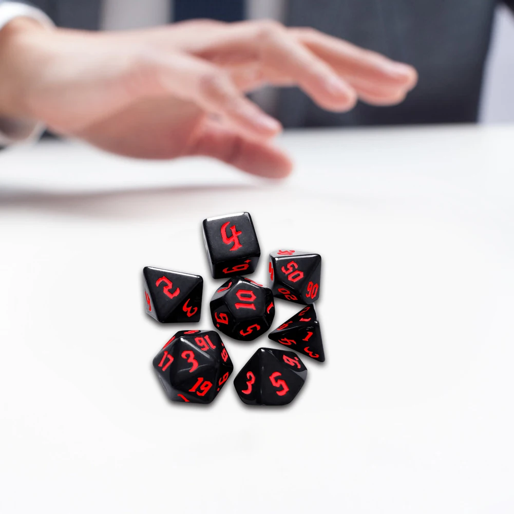 Dados 7 Peças d4 d6 d8 d10 d12 - Imagem 2