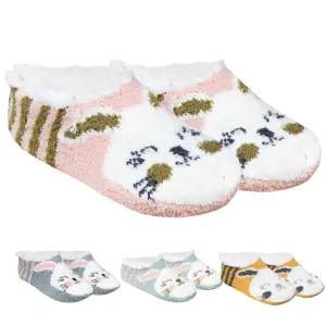 Pantufa Feminina c/Forro Emborrachada Coelho  Cores Sortidas